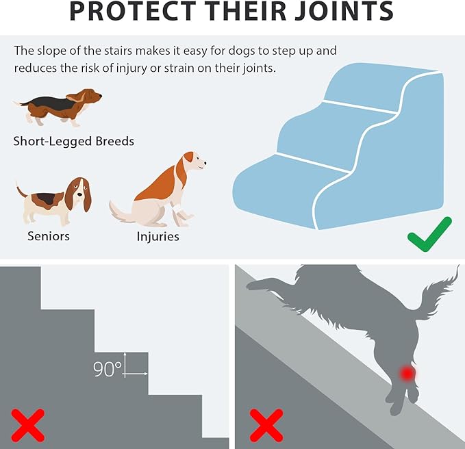 Dog Stairs for High Beds with Tunnel 5-Step Dog