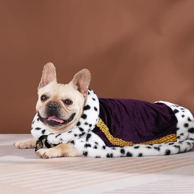 Lovelyshop pet serial Lux Fur Purple Cat Dog Cloak for Halloween costumes