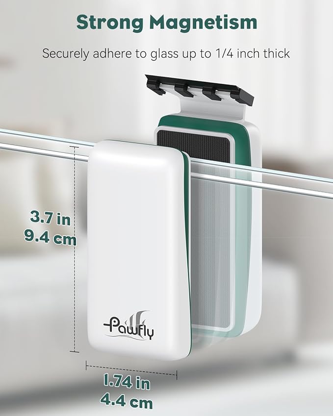 Pawfly Strong Magnetic Fish Tank Cleaner Aquarium Glass 2 Detachable 1/4 Inch