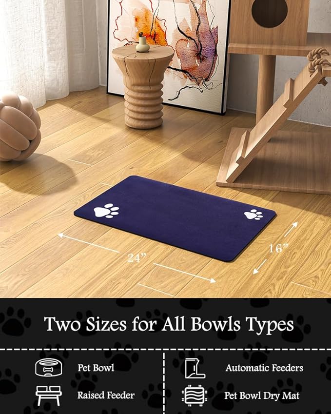 Pet Feeding Mat-Absorbent Dog Mat for Food and