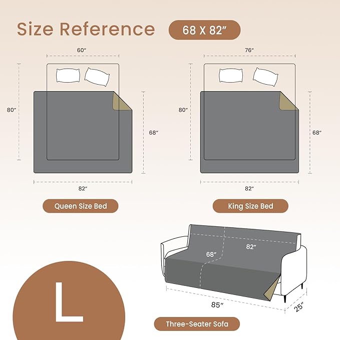 Double-Sided Waterproof Dog Blanket for Couch Cover 68x82 Inches
