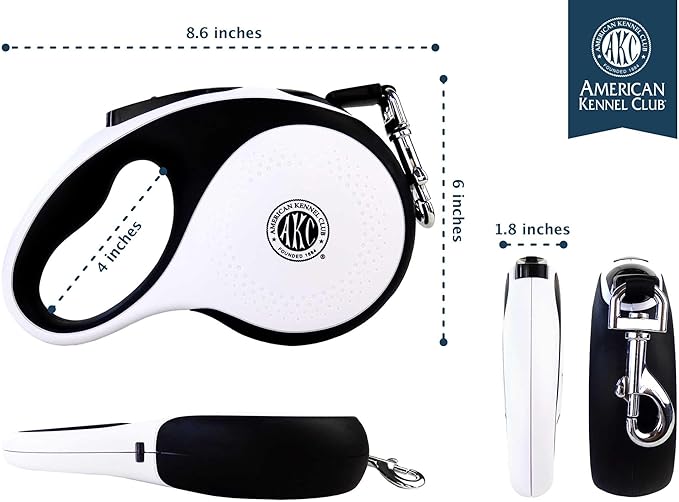 American Kennel Club Retractable Tangle-Free Dog Leash 16.4ft, for 110 lbs,
