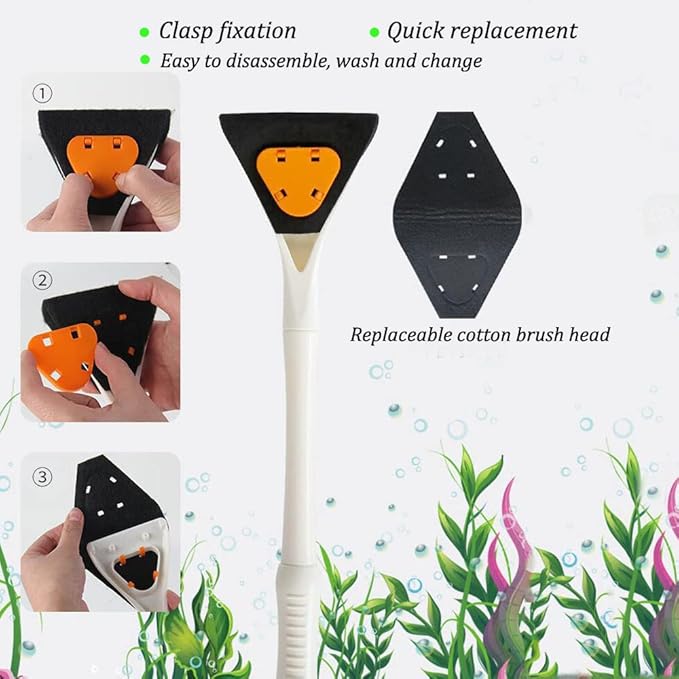 Fish Tank Cleaning Tools with Removable Long Handle