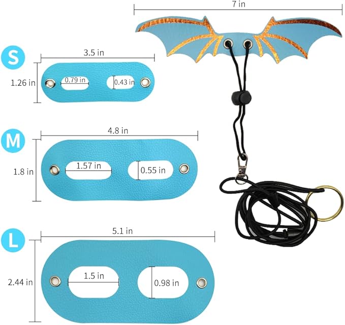 Adjustable Bearded Dragon Leash Harness 3 Size