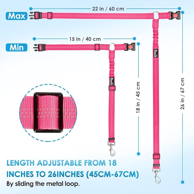 Lukovee Dog Car Seat Belt 2 Pack