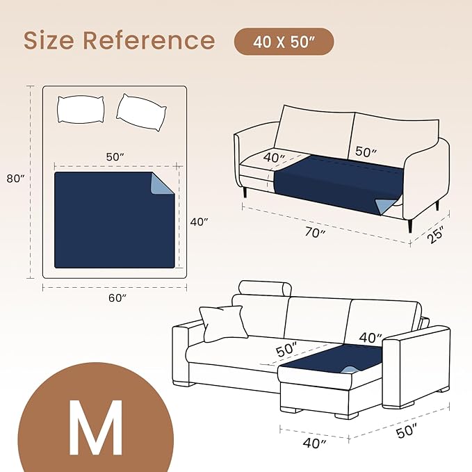 Double-Sided Waterproof Dog Blanket for Couch Cover 40x50 Inches