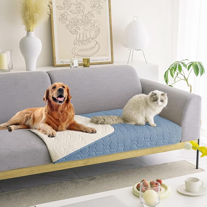 Waterproof and Anti-Slip Dog Bed Cover and Pet Blanket Sofa Pet Bed Mat ,car Incontinence Mattress Protectors Furniture Couch Cover for Most Cats Dogs Pets(30x70-Stoneblue)