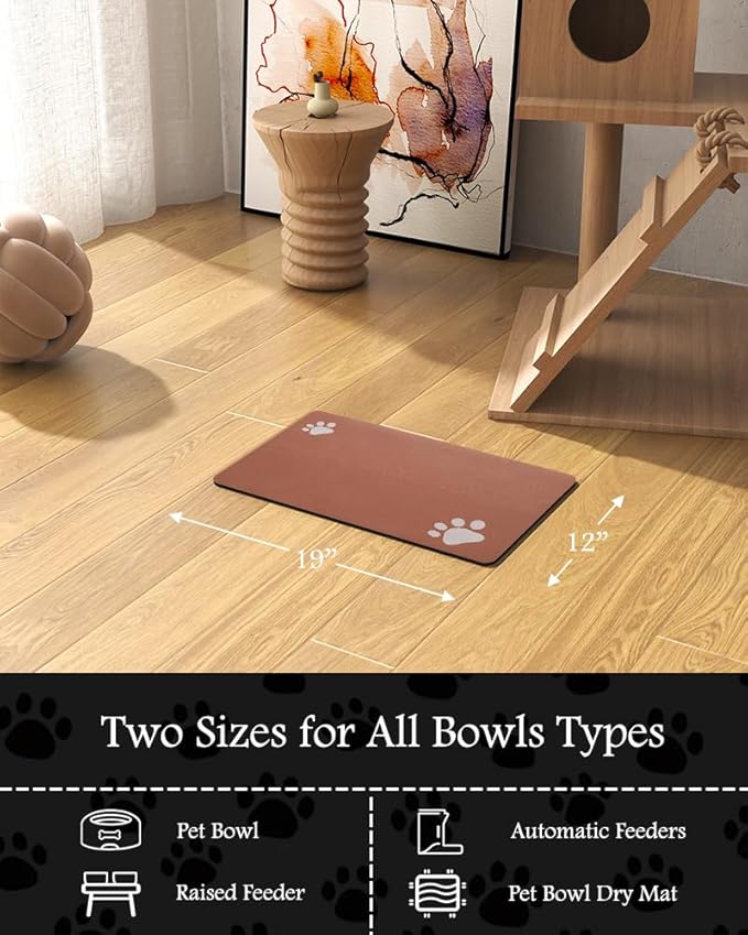 Pet Feeding Mat-Absorbent Dog Mat for Food and