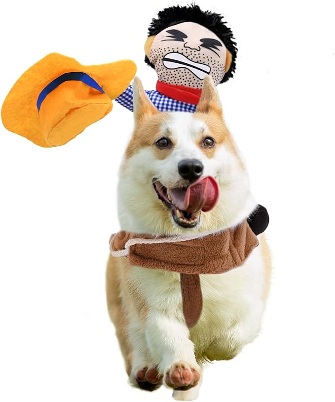 Funny Cowboy Rider Dog Costume