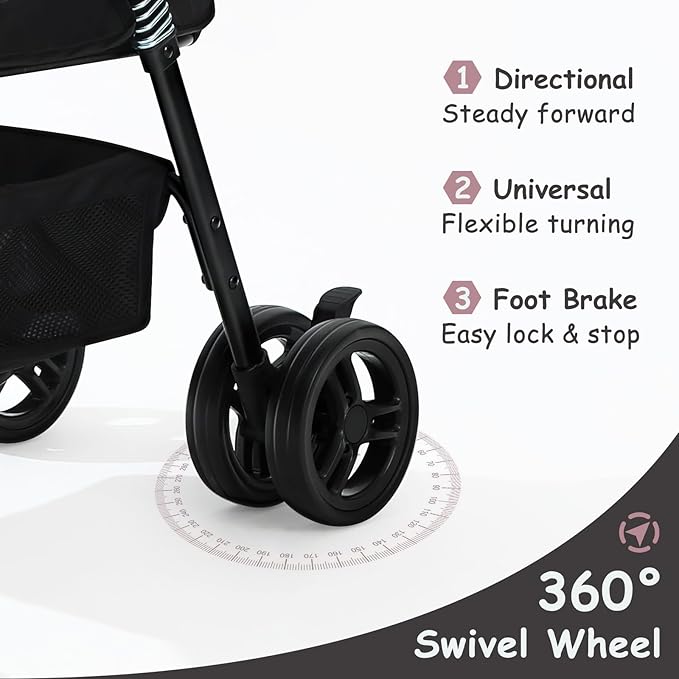 SWITTE Dog Stroller 3 in 1 Folding Pet Stroller 4 Wheels