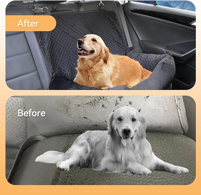 Dog Car Seat Bed for Medium Dogs or 2 Small Dogs