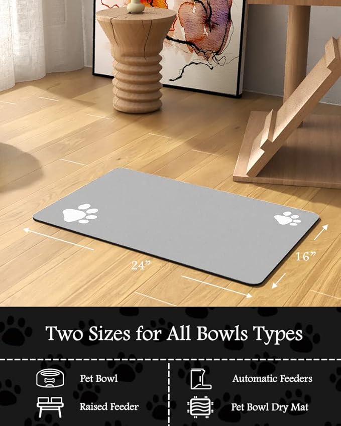 Pet Feeding Mat-Absorbent Dog Mat for Food and