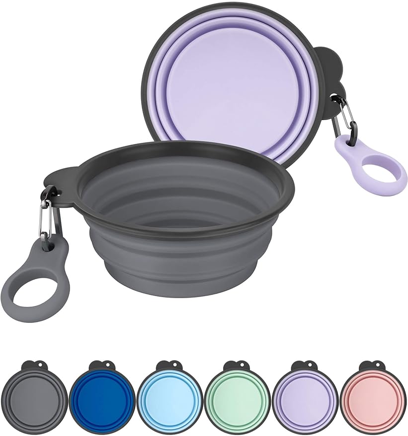 Aonkey Collapsible Dog Bowls with Bottle Carrier 2 Pack 15oz