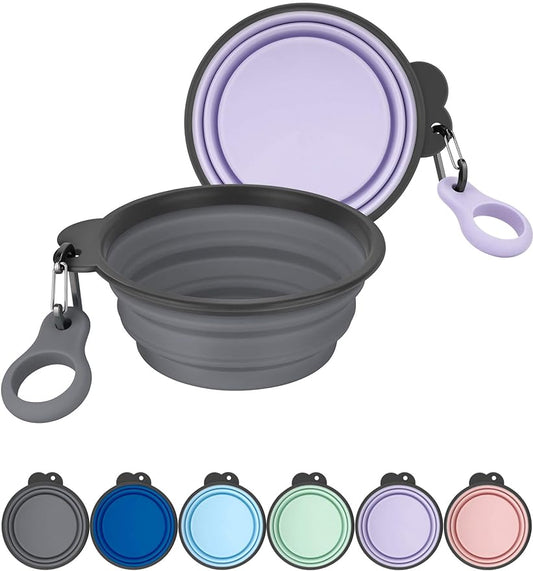 Aonkey Collapsible Dog Bowls with Bottle Carrier 2 Pack 37oz