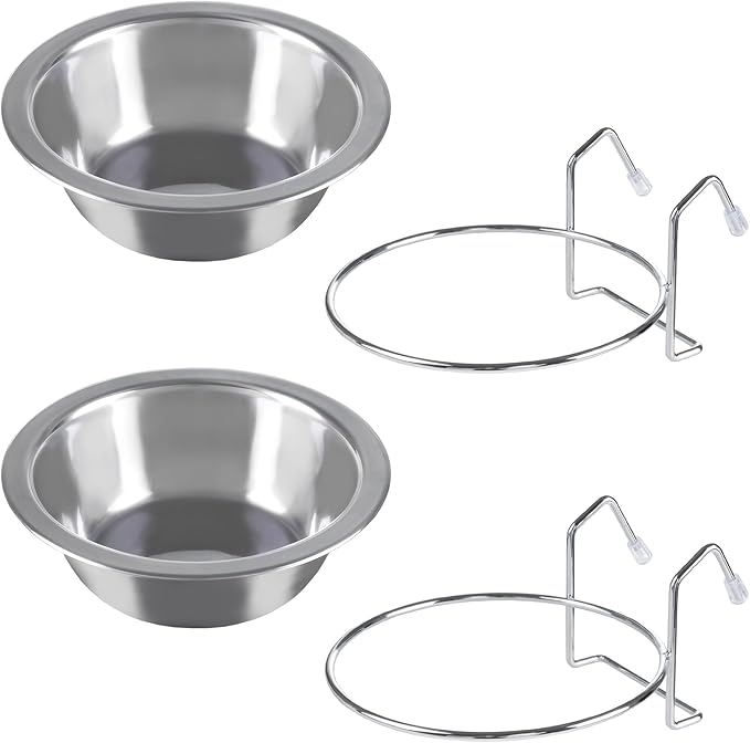 Set of 2 Stainless-Steel Dog Bowls 20oz Each