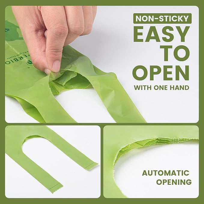 SUPERBIO handle tie dog poop bags 12 rolls,180