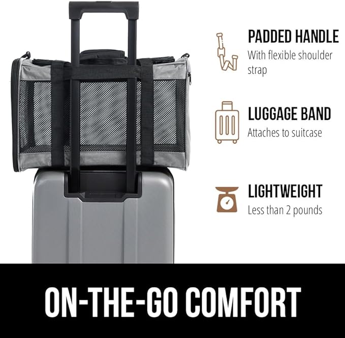 Gorilla Grip Airline Travel Cat Carrier Bag Up to 15 Lbs