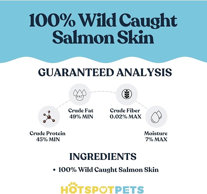 hotspot pets Freeze Dried Salmon Skin Flakes (1LB) 3-6 Fish