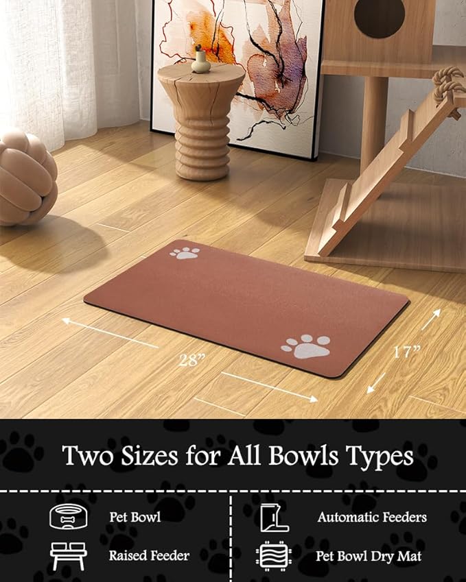 Pet Feeding Mat-Absorbent Dog Mat for Food and