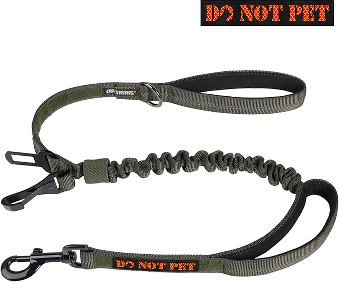 OneTigris Dog Seat Belt 3-in-1 Bungee Dog Leash for Dogs