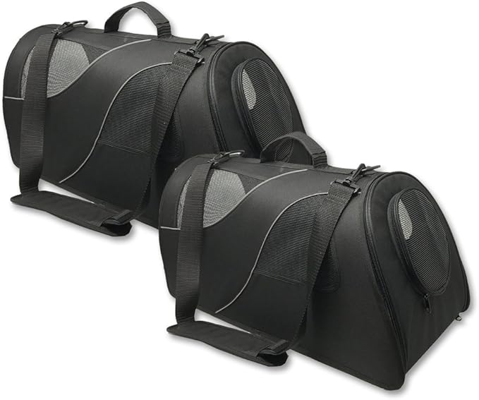 Fuzzy Buddy FB-SS-BL-2 Soft-Sided Pet Carrier for Small Dogs and Cats 2-Pack