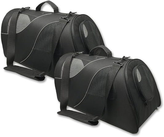 Fuzzy Buddy FB-SS-BL-2 Soft-Sided Pet Carrier for Small Dogs and Cats 2-Pack