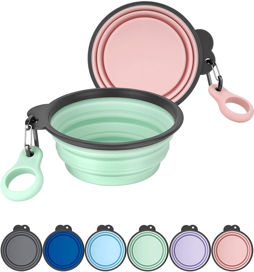 Aonkey Collapsible Dog Bowls with Bottle Carrier 2 Pack 15oz