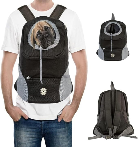Pet Dog Backpack Carrier Small Dog Front Carrier Pack Puppy Carrying Bag Backpack for Small Medium Dogs Cats Rabbits Outdoor Travel Hiking Cycling (Small