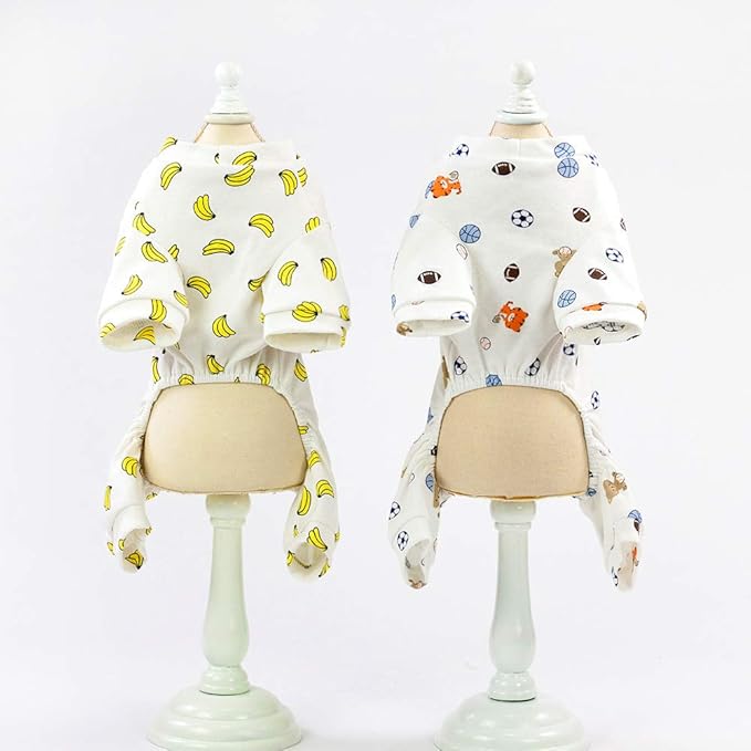 Puppy Pajamas Dog Onesies Pet Dog Soft Pajamas Various Patterns Pet Jumpsuit 5 Styles for Small Medium Dogs Cats Pajamas (Duck