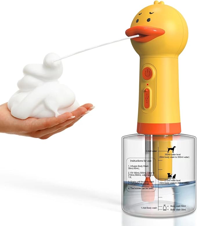 Electric Dog Cleaning Foam Machine Sprayer 9 in 3.2 in 3.2in 350ml 1200mAh Ultra IPX7 Waterproof