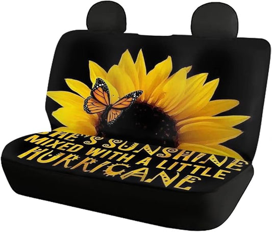 Tupalatus Blooming Sunflower Car Back Seat Covers Full