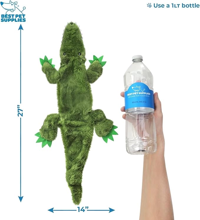 Best Pet Supplies 2-in-1 Stuffless Squeaky Dog Toys with Soft 4 Figures,