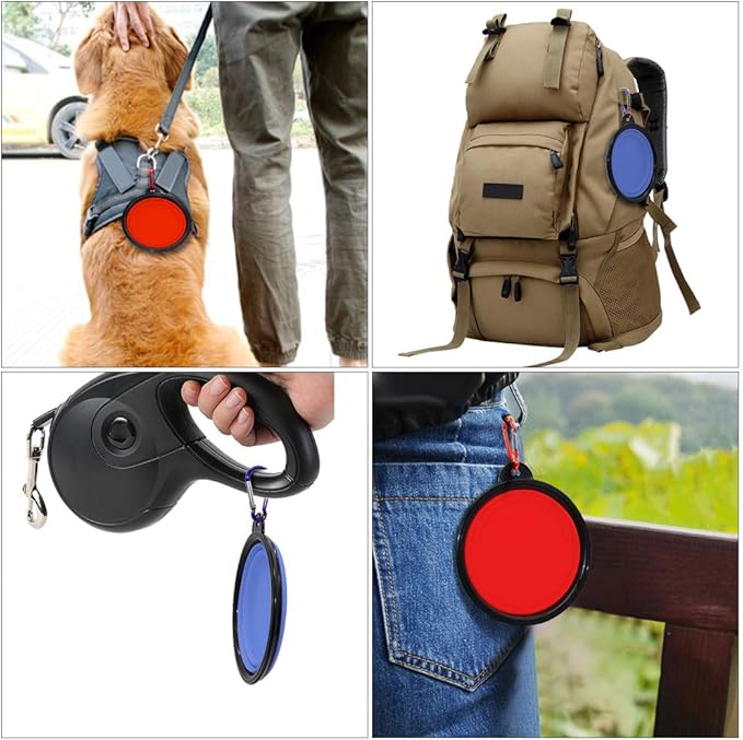 Dog Bowl Pet Collapsible Bowls 2 Pack 2 Carabiners