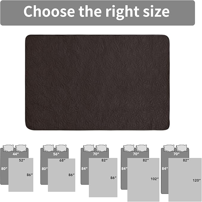 Easy-Going Waterproof Dog Bed Cover Reversible Leak Proof Pet Blanket Replacement Mat for Furniture Washable Couch Cover Sofa Cover for Dogs Cat(52x86 Inch