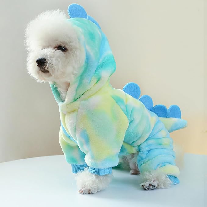 Idepet Halloween Dog Costume Dinosaur Clothes for Small Dogs