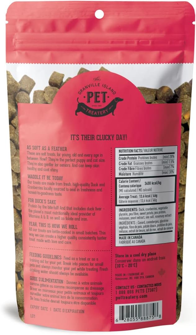 Soft & Chewy Cranberry & Duck Treats for Dogs & Cats (6.17 oz 1) -