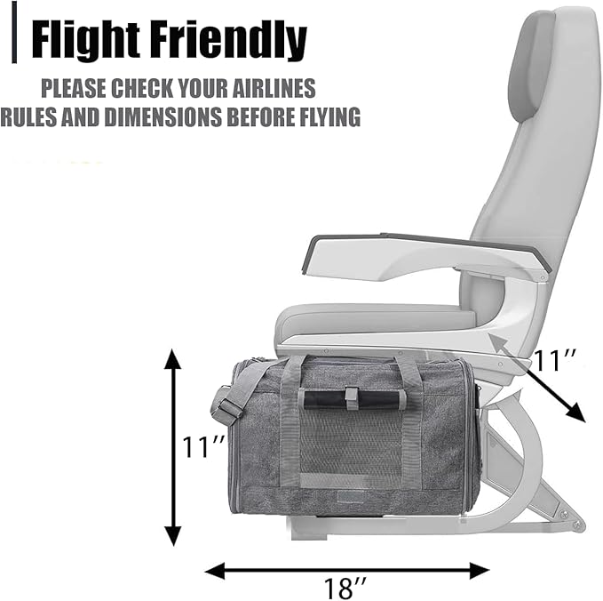 Cat Dog Carrier with Detachable Wheels Airline Approved