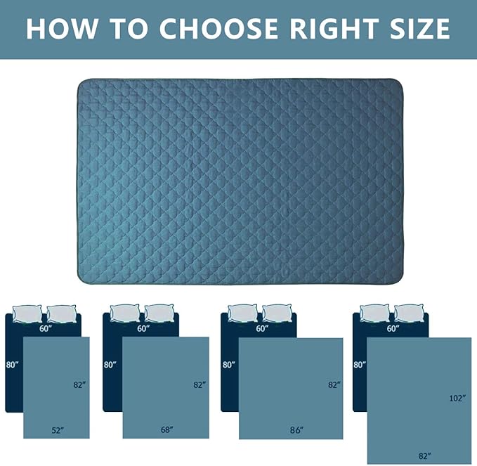 SPXTEX Dog Bed Cover Washable Pee Pads Dog Blankets for Puppy Large Dog Cat 1 Piece(82"x82",Blue)