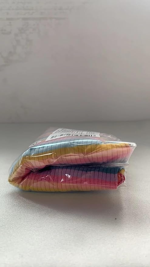 Small Medium Dog Clothes Rainbow Striped Dog Shirts Stretchable Long Sleeve Cat T-Shirt Pet Outfits for Chihuahua Yorkie Teddy (Pink Edge, X-Large)