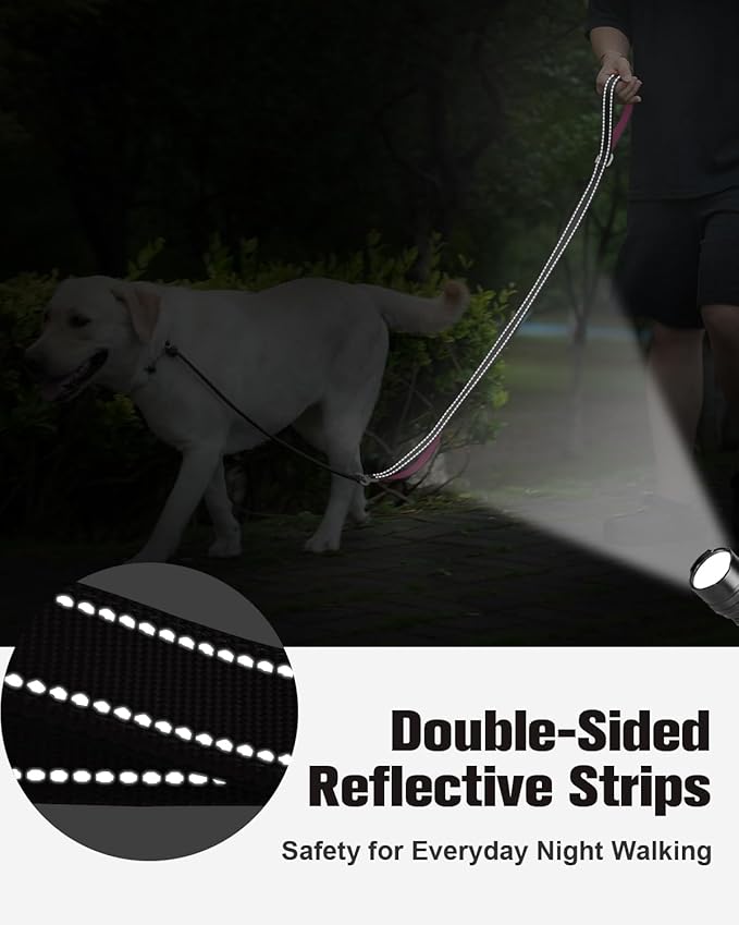 Aiyuda Tangle-Free Slip Lead for Dogs with Padded Traffic Handle 6ft Dog 40 LBS,
