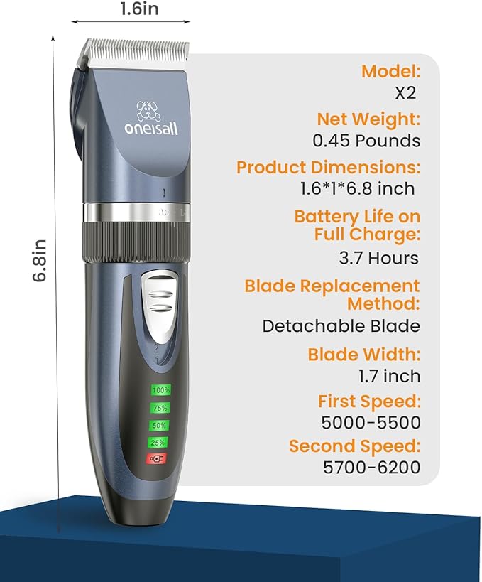 oneisall Cat Clippers for Matted Hair 2 Speed