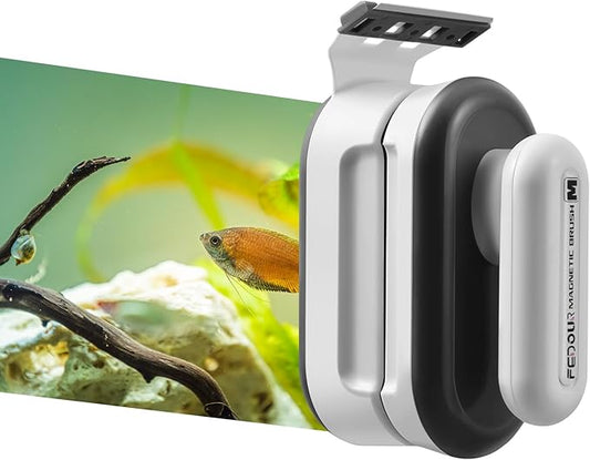 FEDOUR Aquarium Strong Magnetic Cleaner with 2 Detachable Algae Scraper 1/3-1 inch