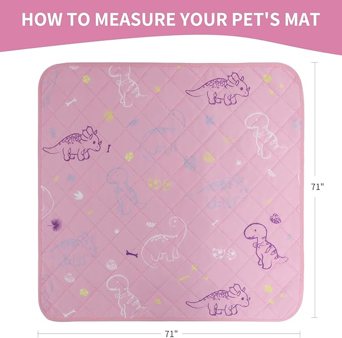 IEUUMLER Washable Pee Pads for Dogs Extra Large 71" x 71" 1 Pack EU007 (Pink 71"X71"-1pcs)