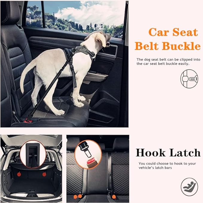 Dog Seat Belt Car,3 in 1 Dog