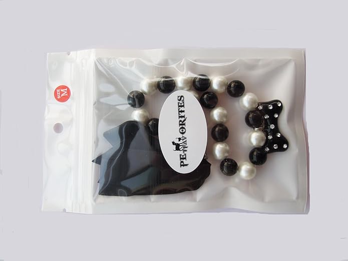 Fancy Diamond Pearl Dog Necklace Collar Jewelry with Bling Rhinestones Bone Charm for Pets Cats Small Dogs Girl Teacup Chihuahua Yorkie Clothes Costume Outfits Accessories