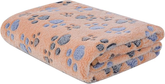 SUNLAND Premium Flannel Pet Blanket Super Soft Warm Sleep Mat Cute Paw Print Pet Blanket for Cats 30 Inch 40 Inch