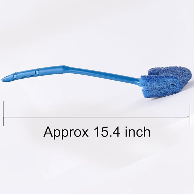 SLSON Aquarium Algae Scraper Double Sided Sponge Brush Cleaner Long Handle Fish Tank Scrubber for Glass Aquariums and Home Kitchen 15.4 inches