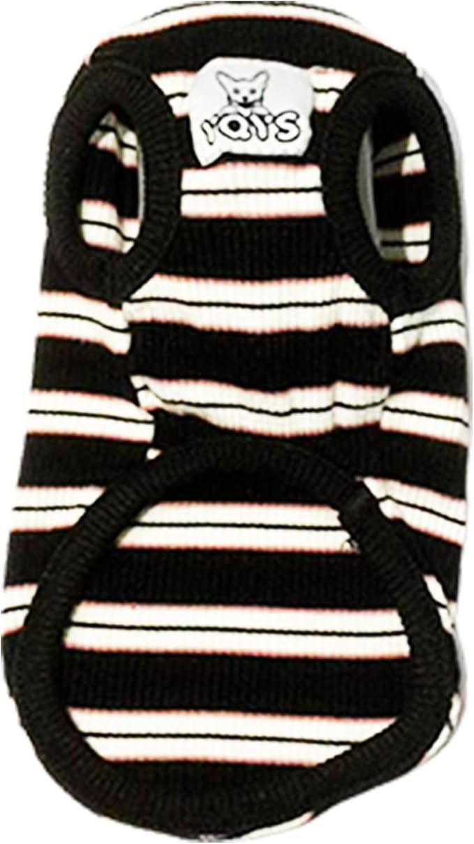 YQYS Dog Shirts Multi-color Striped Cotton Vest for Small Dogs and Cats Puppy Clothes Teacup Dog Clothing Tank Top for Chihuahua Miniature Pinscher Black Large
