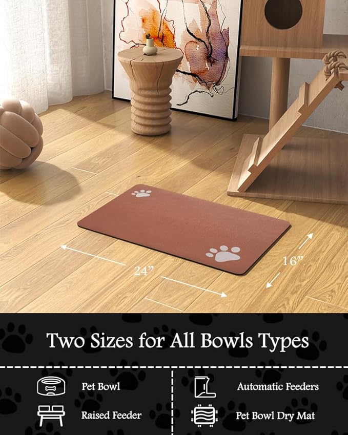 Pet Feeding Mat-Absorbent Dog Mat for Food and