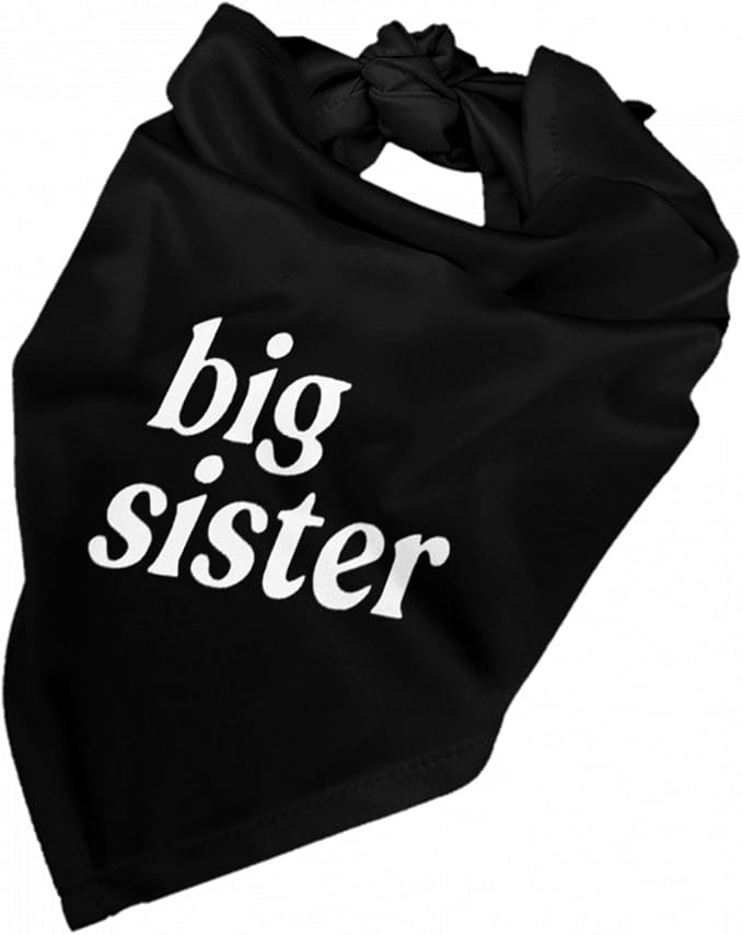 Big Sister Dog Bandana,Baby Announcement Dog Bandana,Gender Reveal,Pet Scarf, Pet Accessories for Photo Props Accessories (Black)